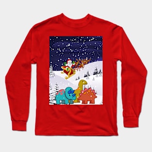 Christmas dinosaur Long Sleeve T-Shirt